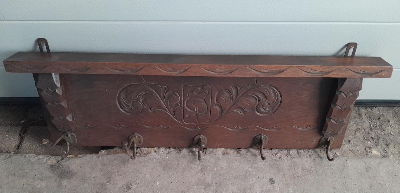 Ouderwets massief eiken kapstok