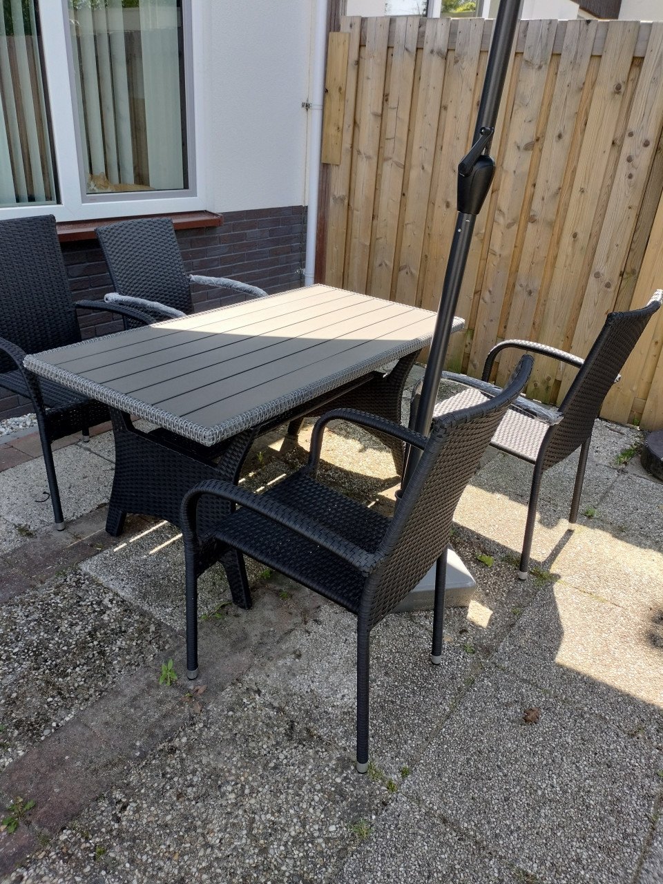 Tuinset met tuinparasol (3 meter uitval)