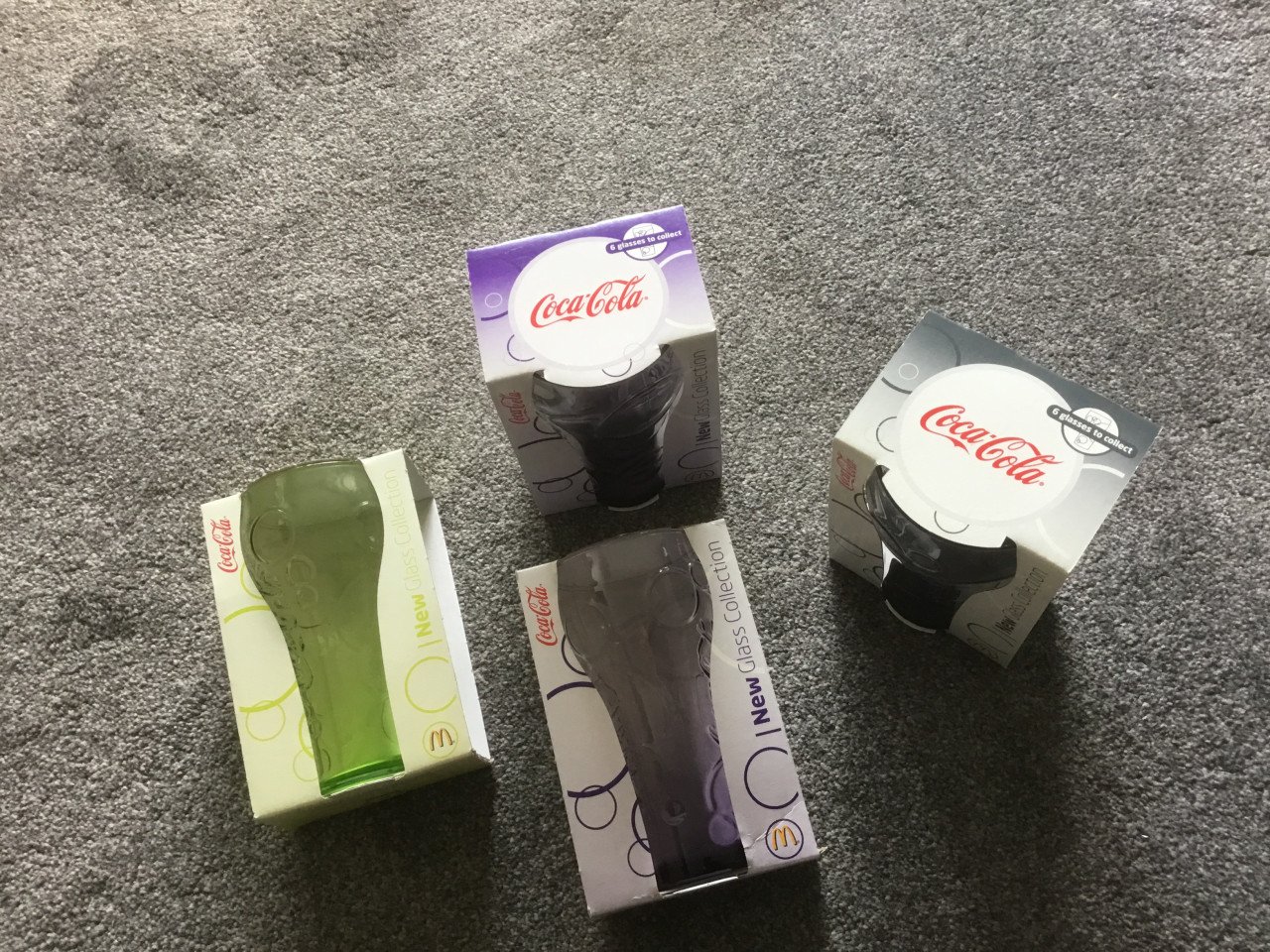 A, set 4 cocacola glazen