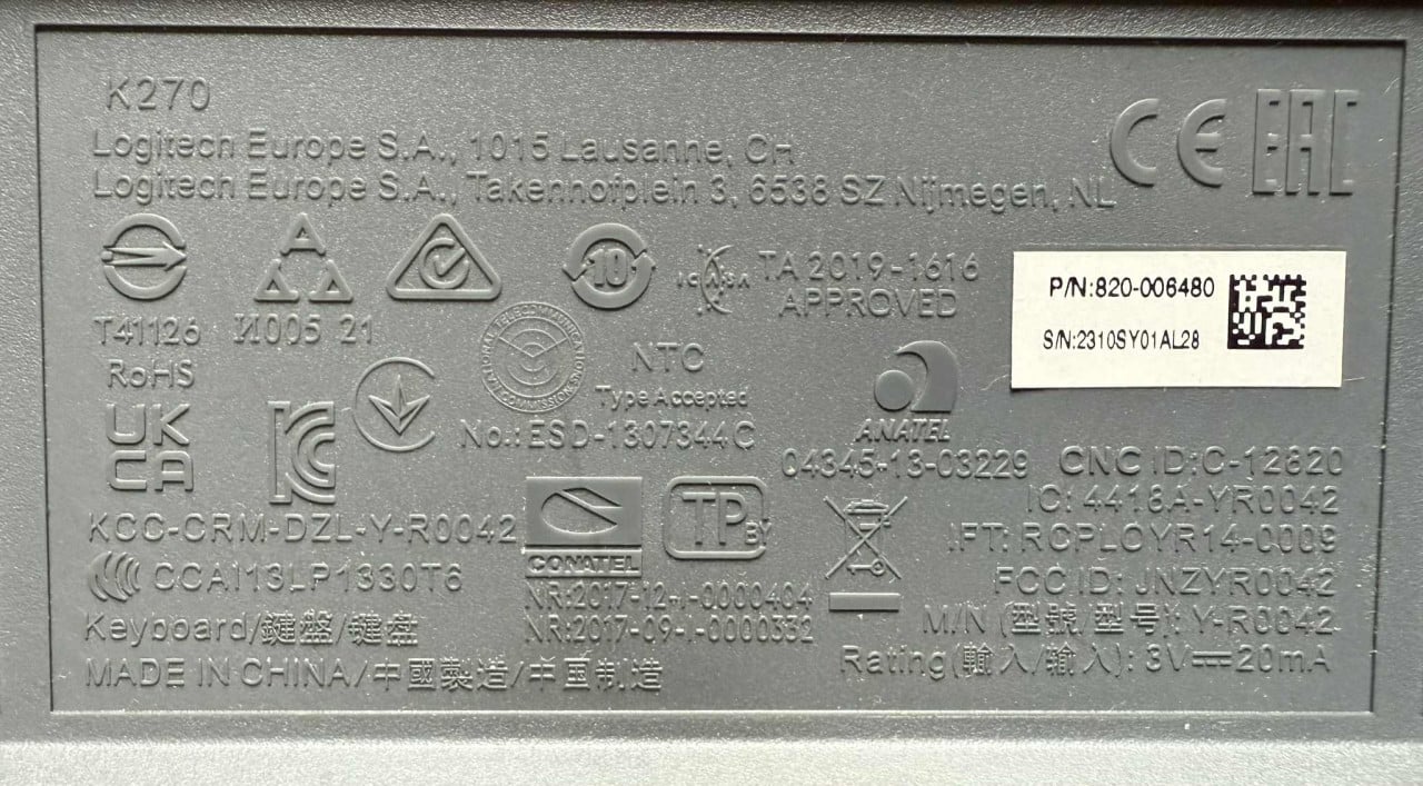 Logitech draadloos toetsenbord en muis