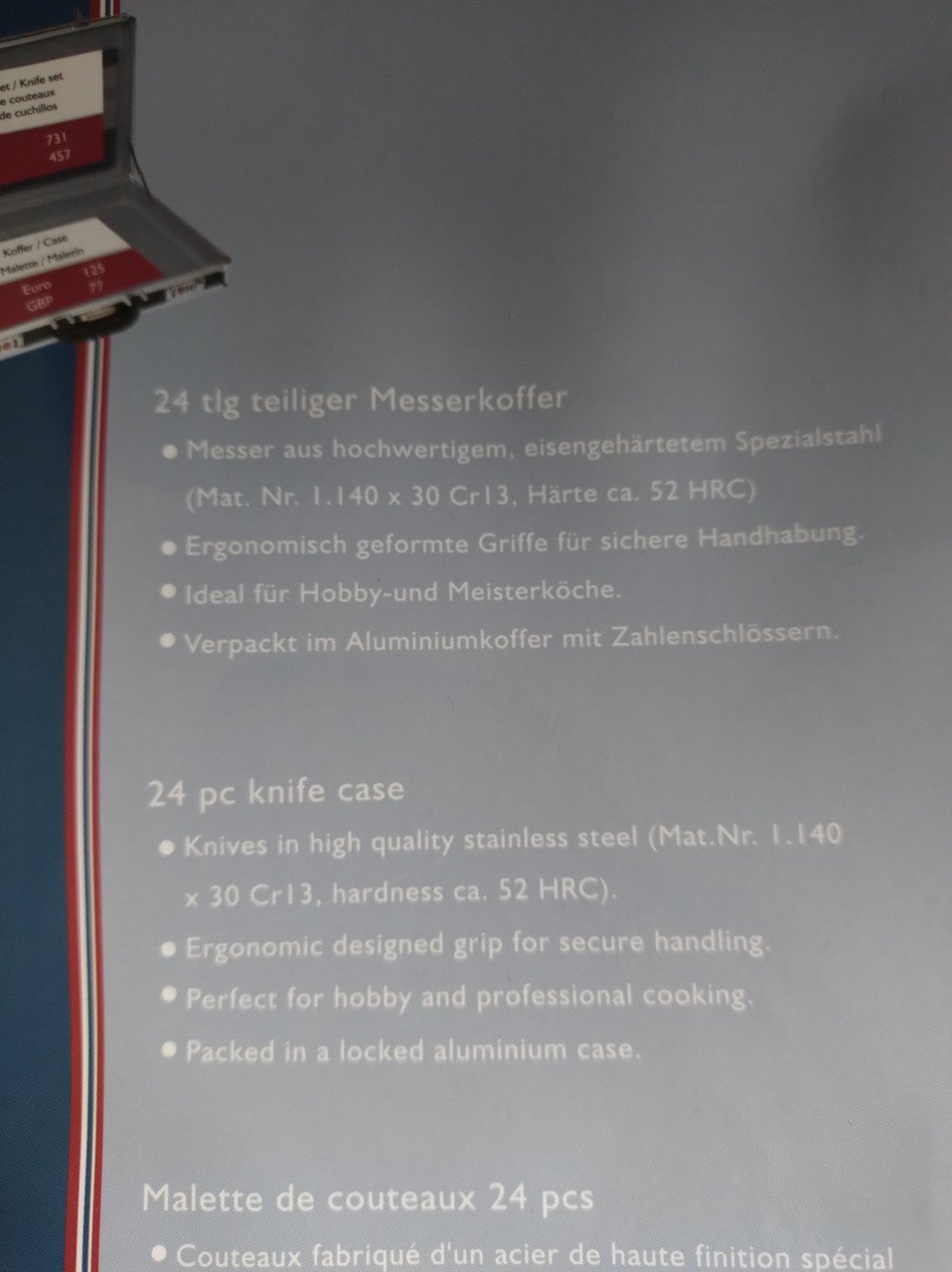 Messenset in koffer, Nieuw!  kado voor hobbykok, barbecue