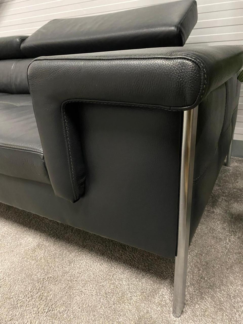 GRATIS LEVERING HEEL NL Antraciet Leer Bankstel 3+2,5 Zits