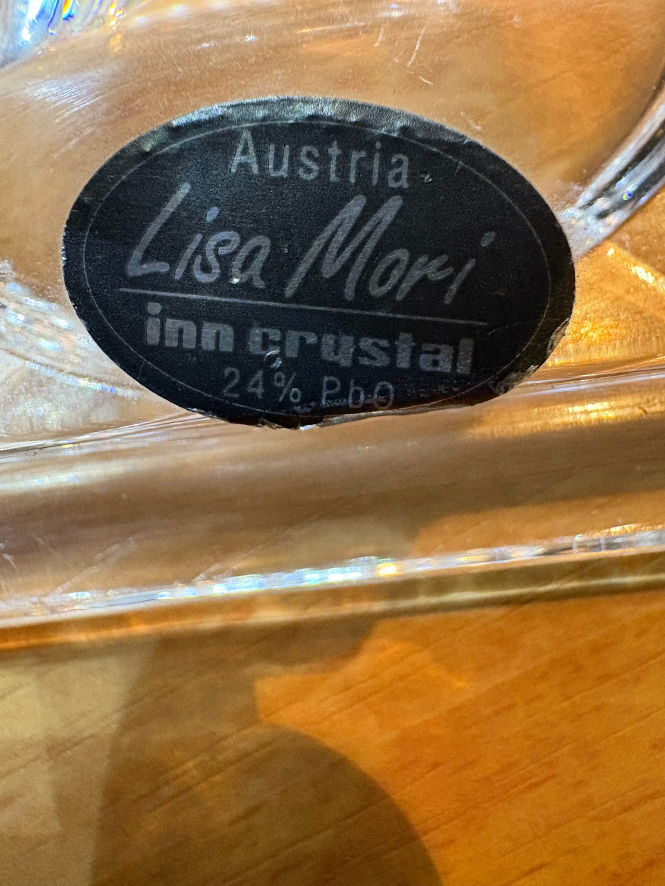 Lisa Mori 3-Arms kristallen kandelaar geëtst.