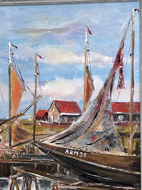 Meerman scheeps werf  60 x 80 olieverf  Jac Caljouw  Arnemuiden