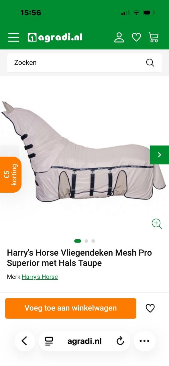 Harry’s horse vliegendeken mesh pro superior maat 195