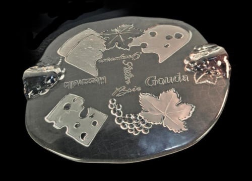 Mooie design kaas serveerschaal (Walther glas)