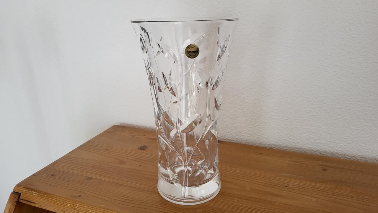 Ravenna zware loodkristallen vaas met bladmotief