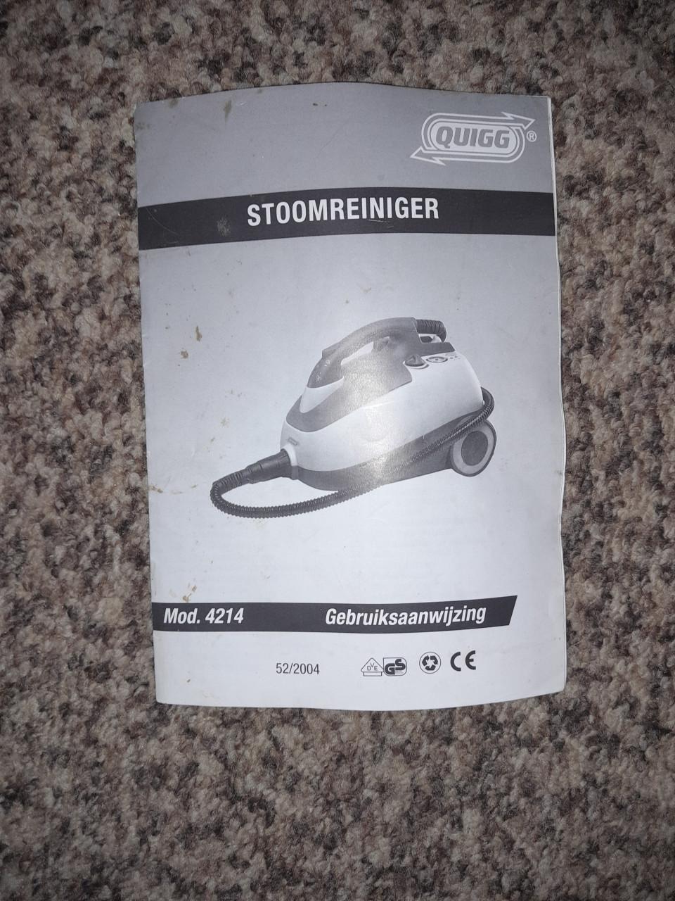 Z.g.a.n stoomreiniger Quigg model 4214 is  2 x gebruikt