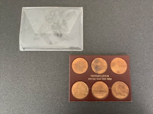 Penningen set Terneuzen 400 jaar stad.