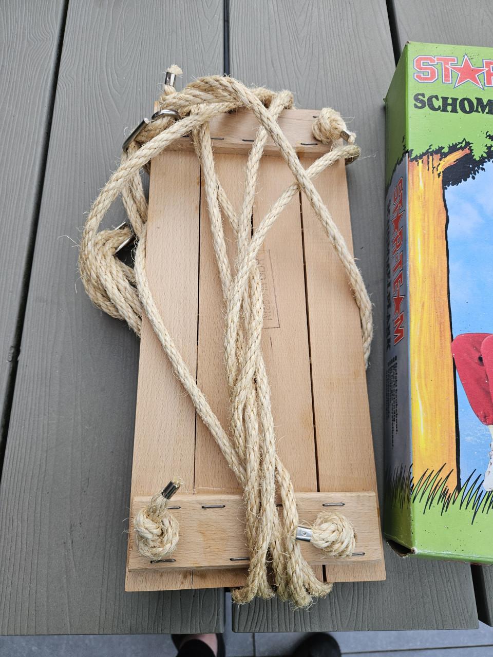 Houten vintage Star Team Schommelplank - Nieuw met doos