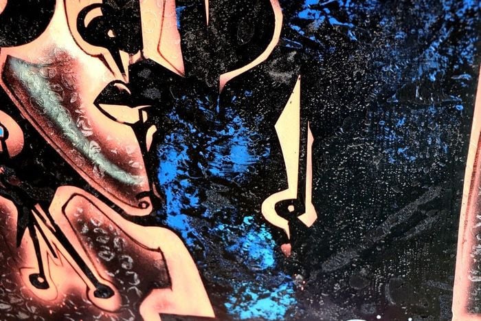 ...Dulcinea en azul .... Acrylschilderij van Simeon Gonzales 100 cm x 75 cm