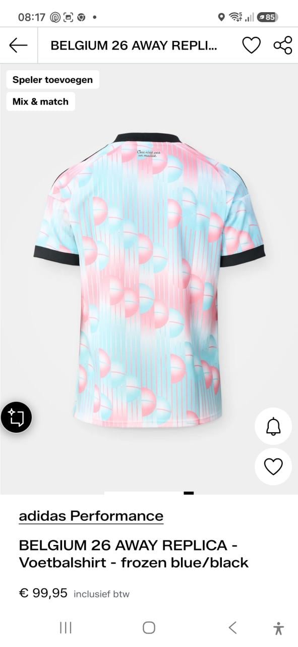 Uitshirt wk 2026 België