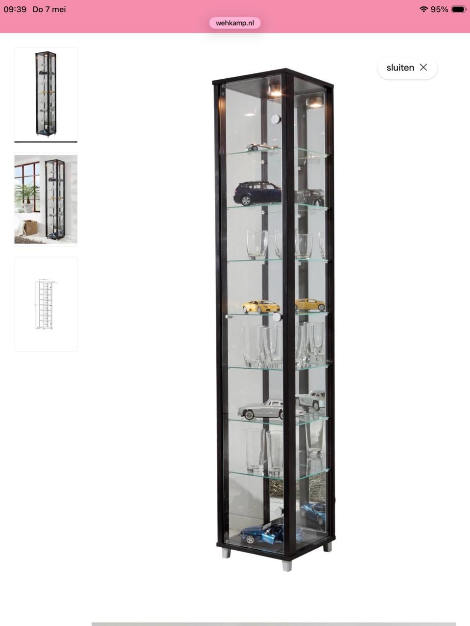 ZWARTE VITRINE KAST
