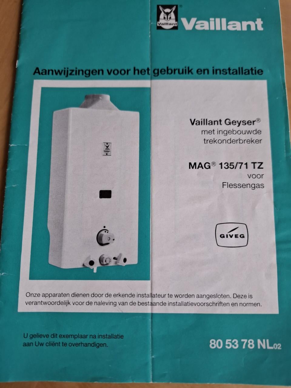 Zoek vaillant geiser of onderdelen