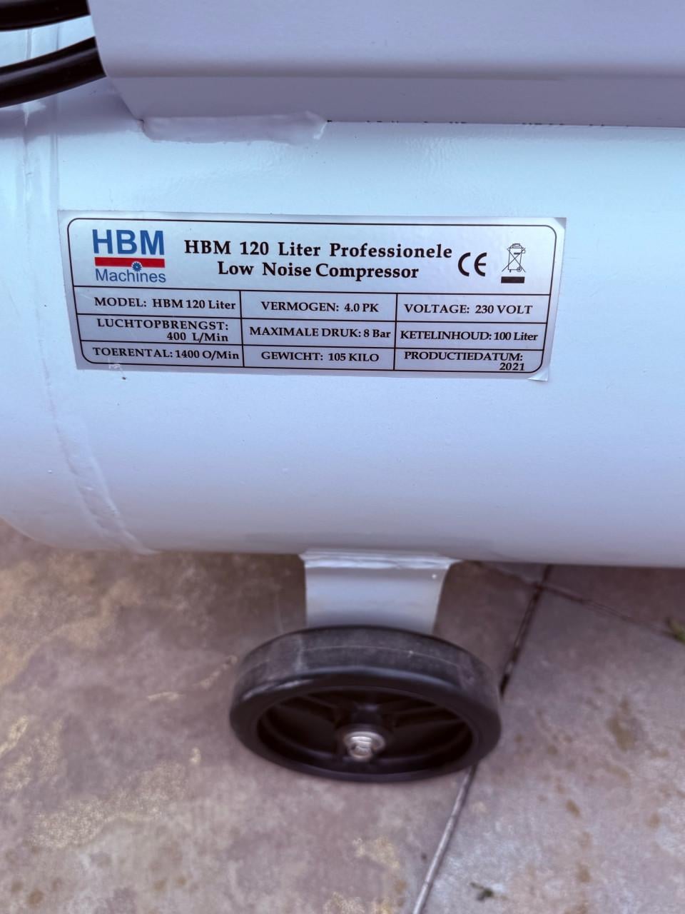 Proffessionele geluidsarme HBM compressor slechts enkrle keren gebruikt.