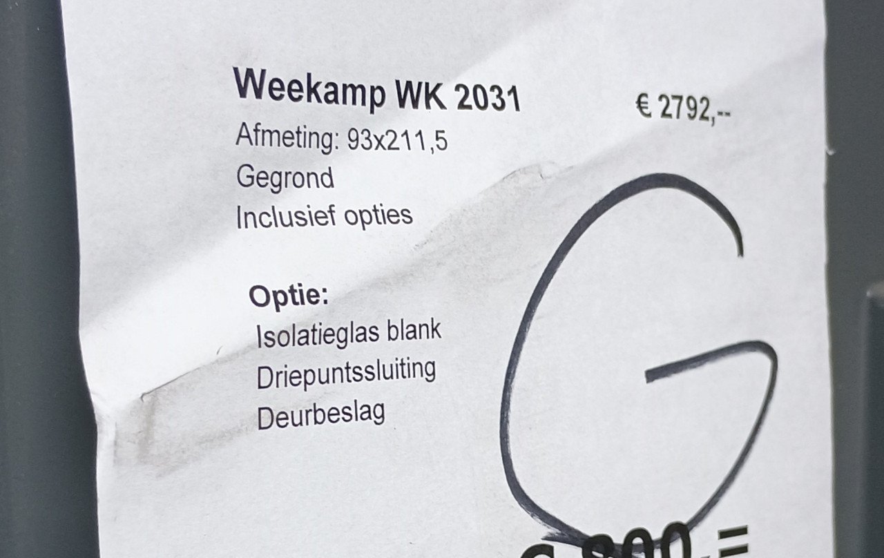 Weekamp WK 2031 Deur  93 x 211.5