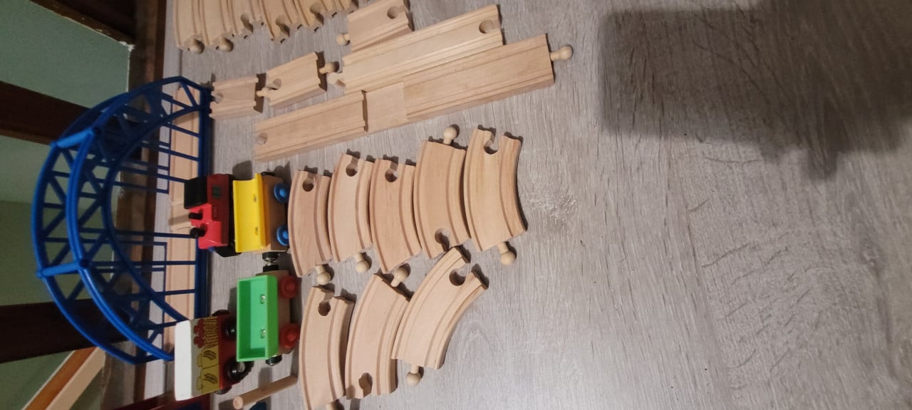 Houten speelgoed treinset