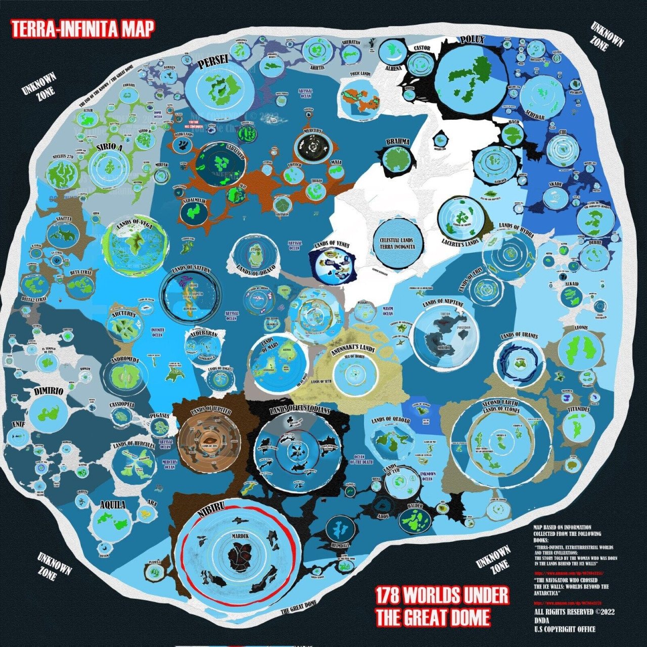 Gleason's map en andere Flat Earth posters