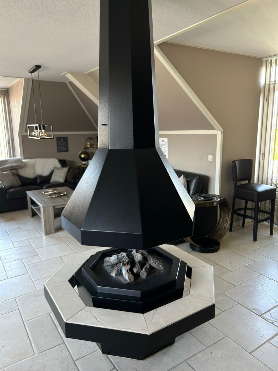 Openhaard, gas, rond