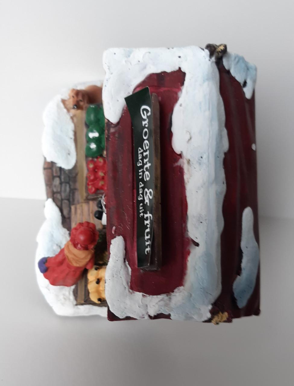 Hollands kraam: groente & fruit, kerst , decoratie met verlichting