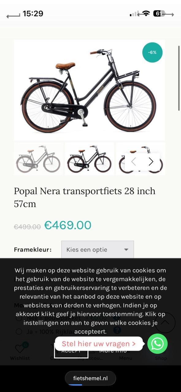 Popal Nera dames fiets ZGAN!