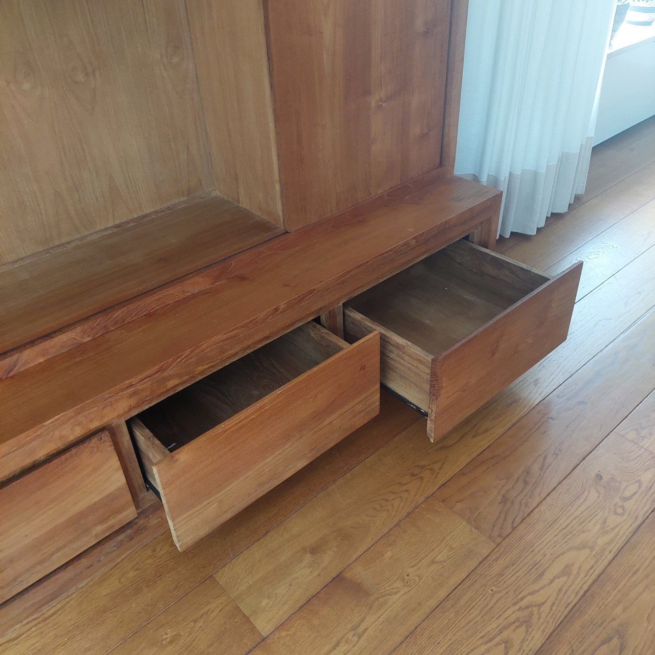 Handgemaakte teak houten tv meubel