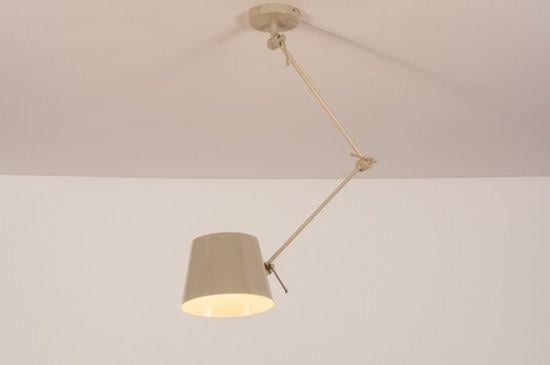 2 stuks metalen Hanglampen - merk: Lumidora - kleur: Beige / Zand