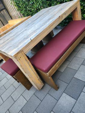 Houten tuinset met kussens