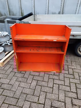 Vintage stalen werkplaats kast uit autogarage