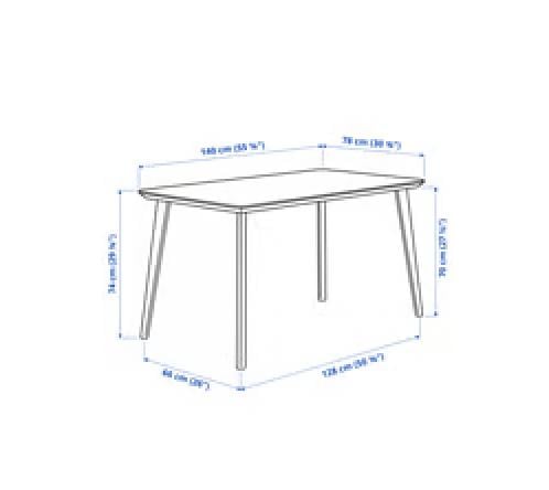 Ikea Lisabo eettafel / essenfineer 140 x 78 cm