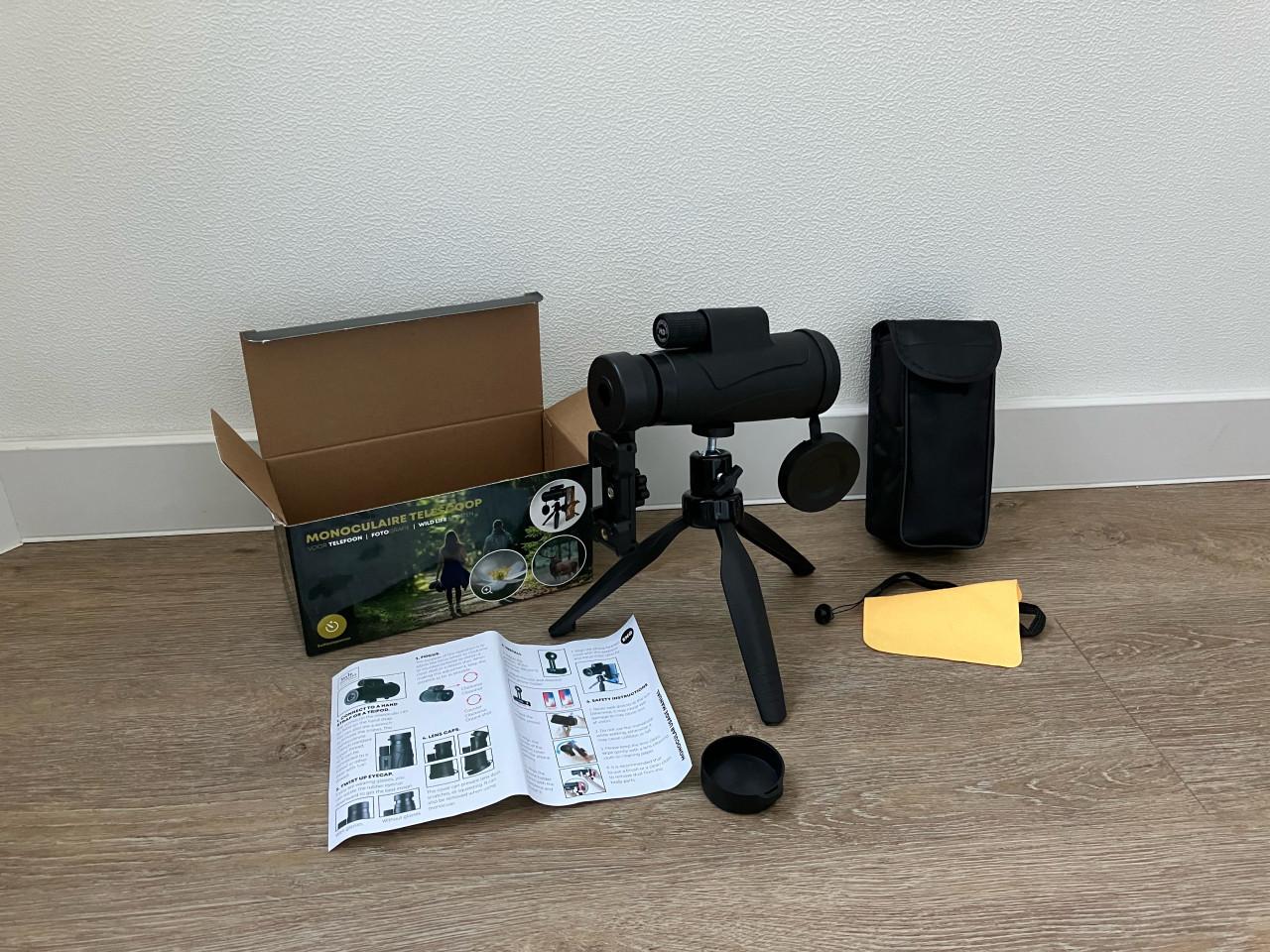 NIEUWE-Telescoop monoculair-smartphone-foto-HD glas 87/100m-incl. accessoir