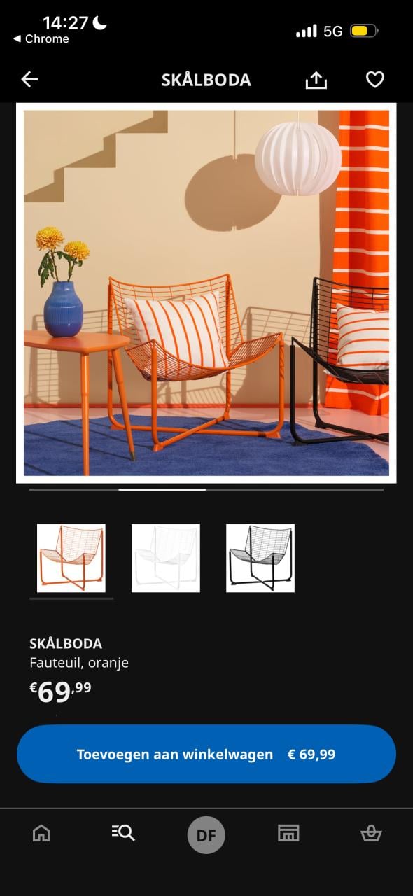 Stoel oranje ikea SKÅLBODA Fauteuil