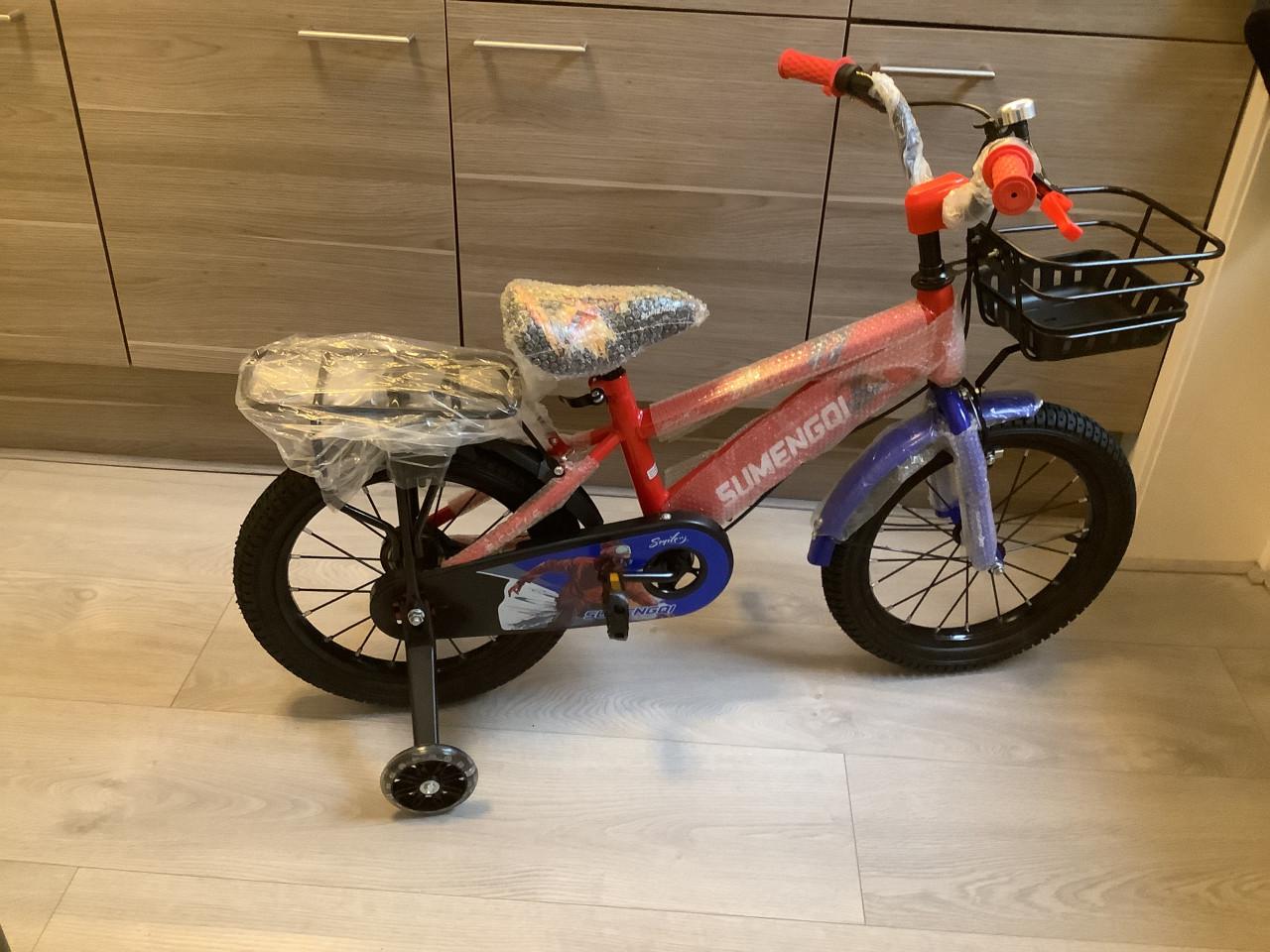 NIEUW : 16 inch jongensfiets: Sumengqi met handrem en zijwieltjes