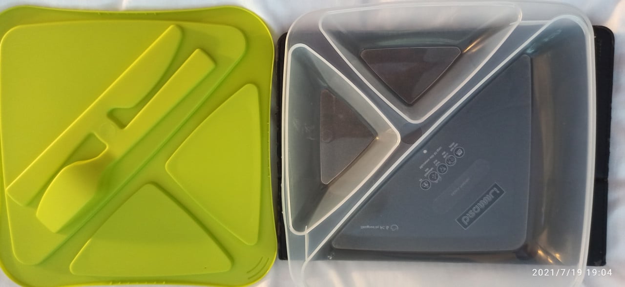 Lunchbox set met bestek - nieuw - 4 st beschikbaar - Nieuw (4 voor €5)