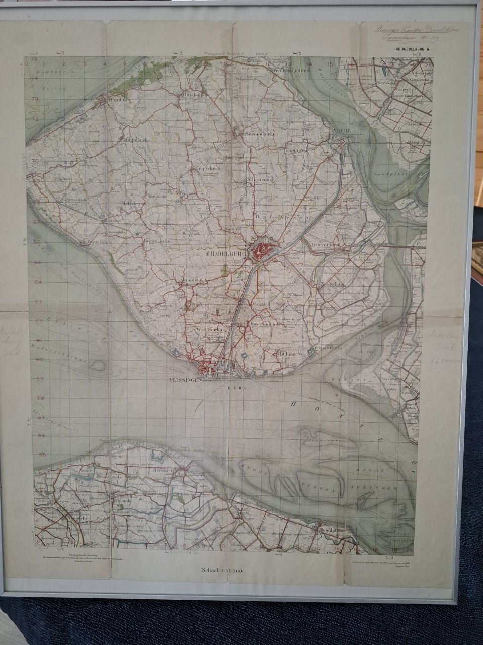 Topografische overzichtskaart van Walcheren en Breskens– situatie 1912 –
