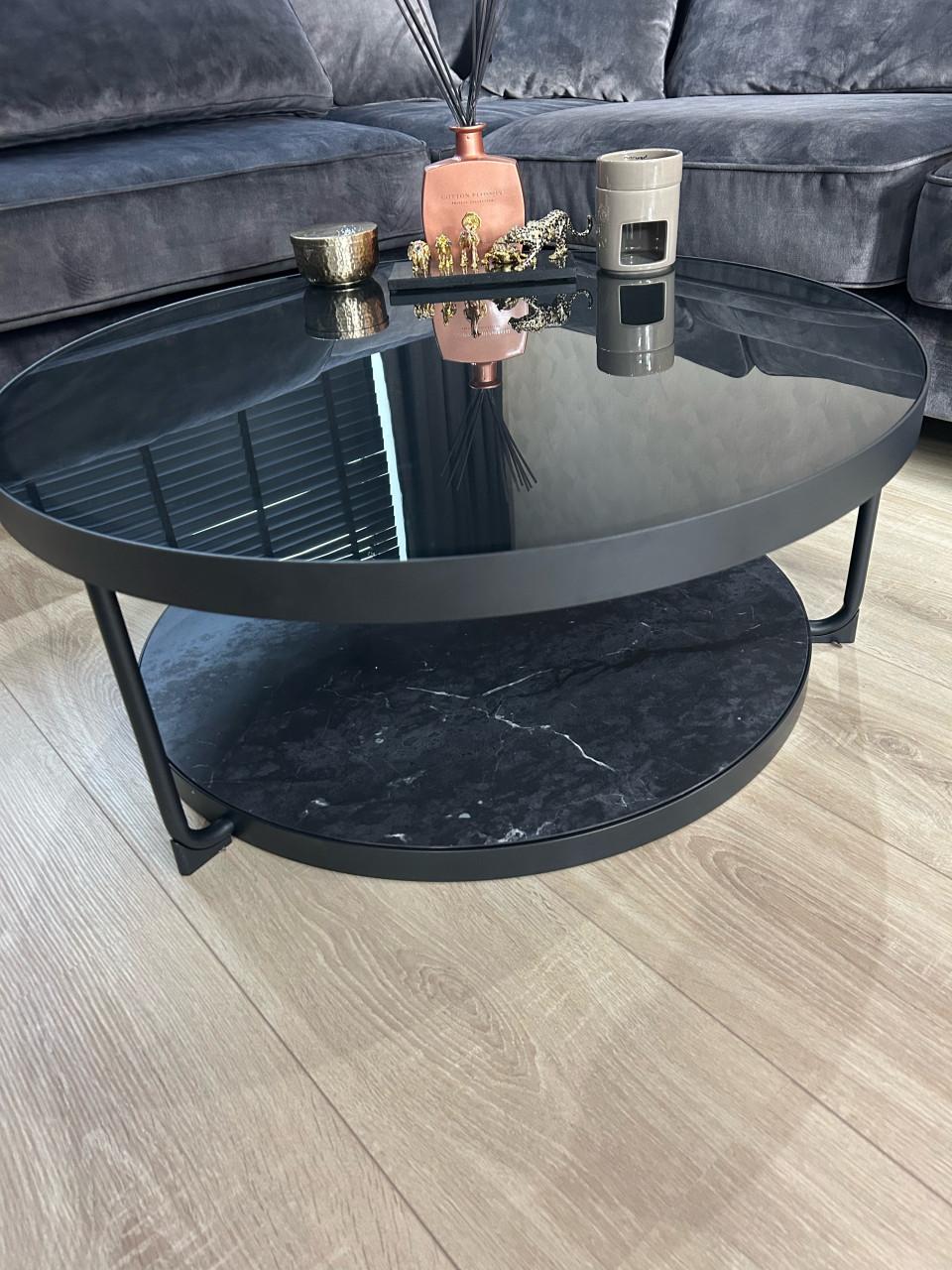 Z.G.A.N velvet antraciet hoekbank en salontafel