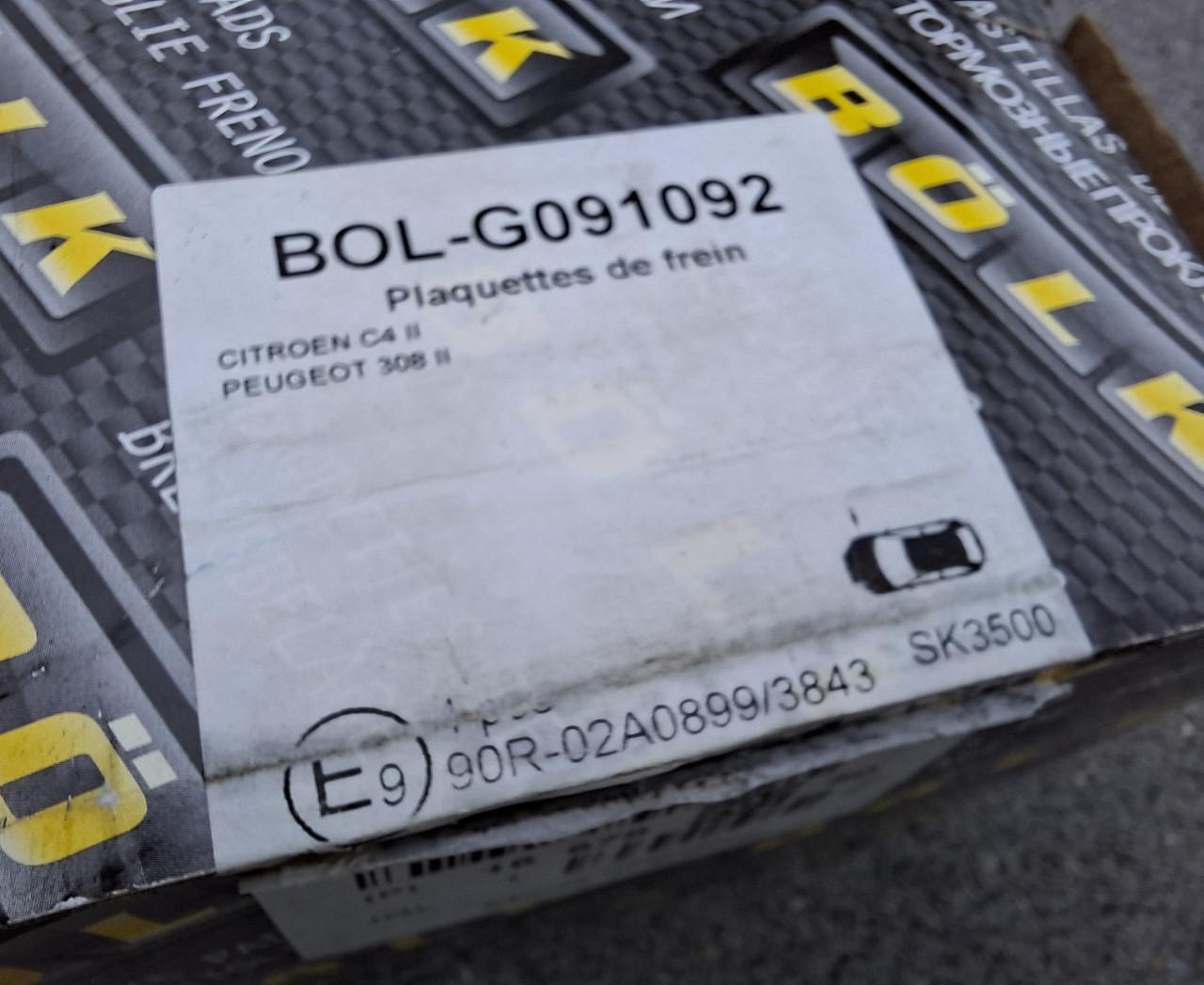 Remblokken Peugeot 308 / Citroën C4