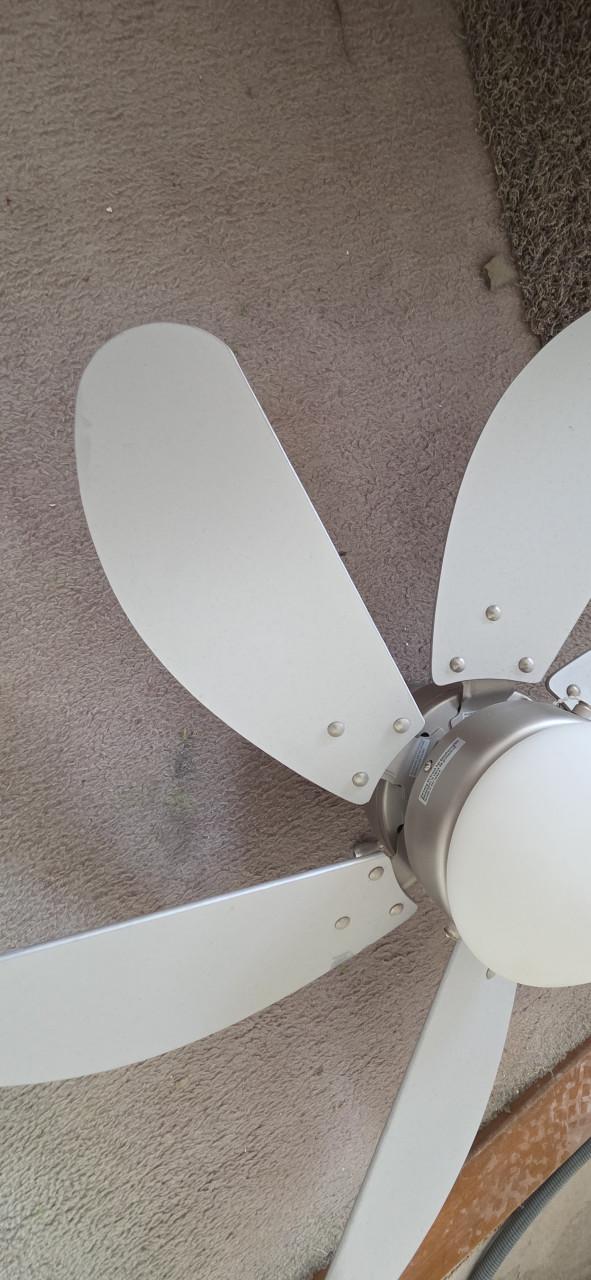 Plafondventilator grijs 6 bladen met verlichting
