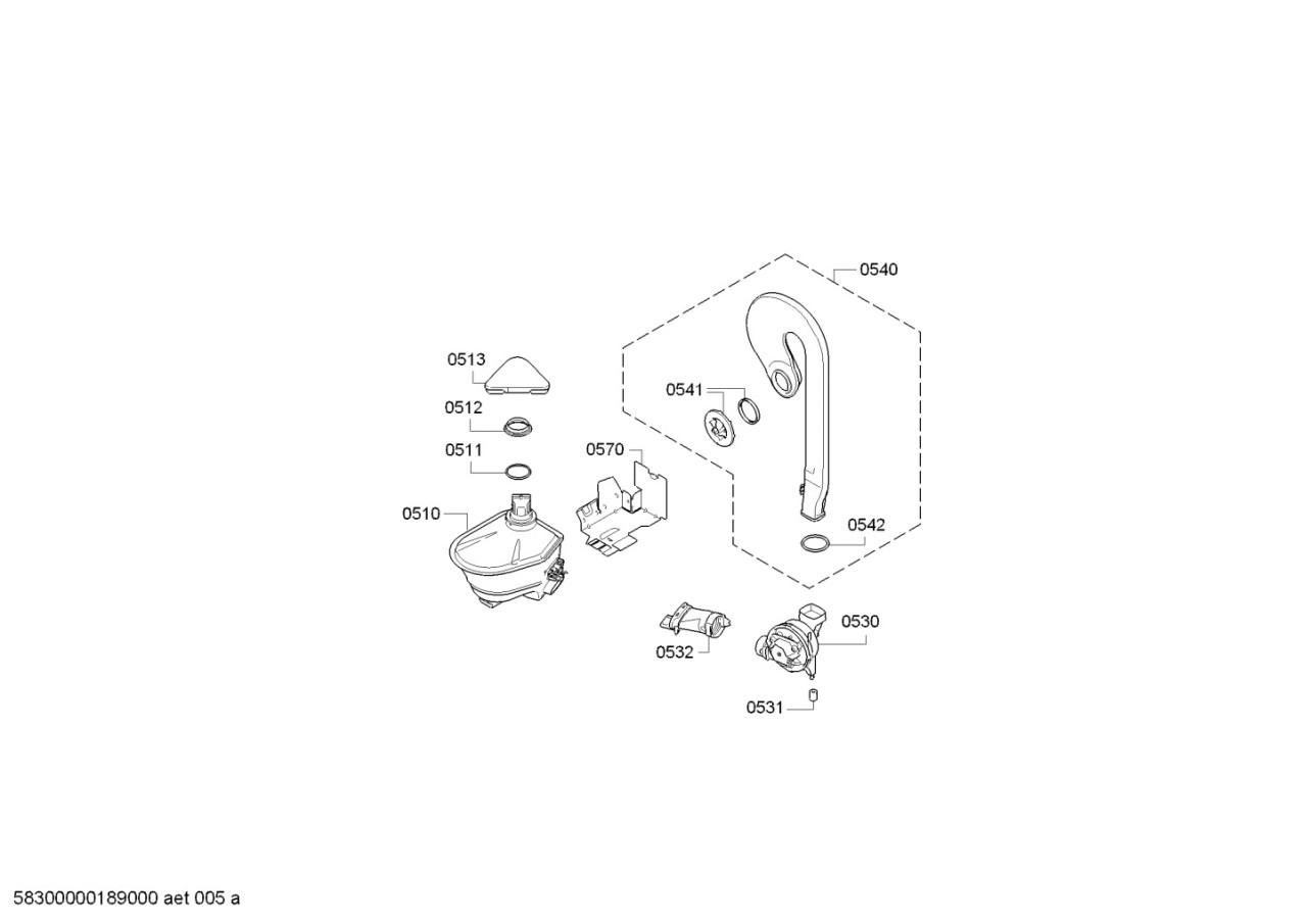 Siemens IQ 500 Zeolith vaatwasser SN 25M245EU/a7 in onderdelen