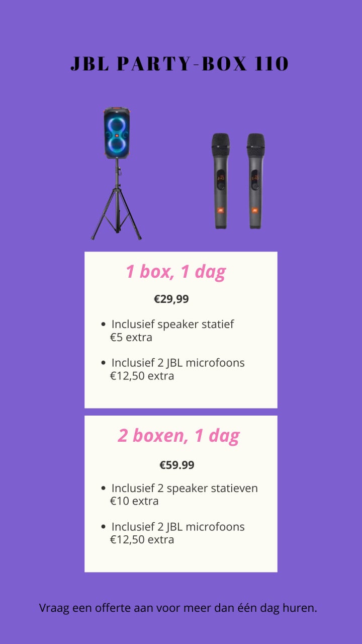 JBL box huren Middelburg