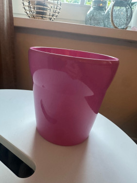 Roze bloempot
