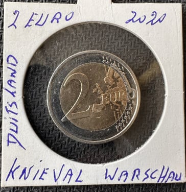 SPECIALE DUITSLAND 2 EURO MUNT 2020 UNC KNIEVAL VON WARSCHAU.