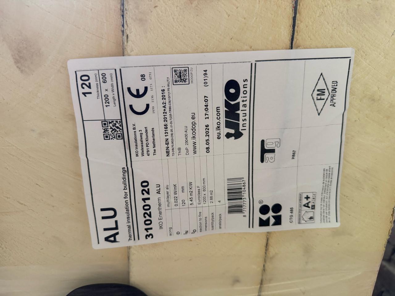 Pir alu isolatie 120mm 1200x600mm