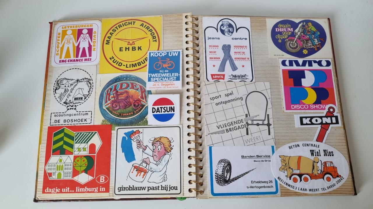 Stickerverzameling uit de jaren 70 en 80