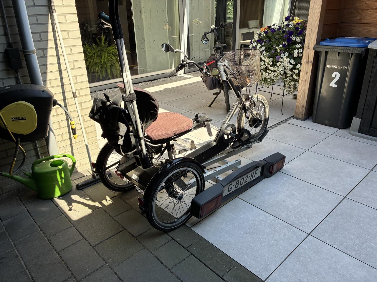 Fietsendrager voor driewielfiets
