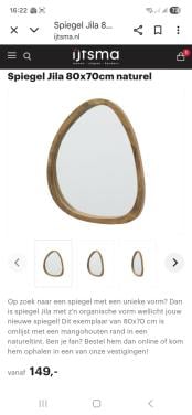 Spiegel Jila met mangohouten lijst