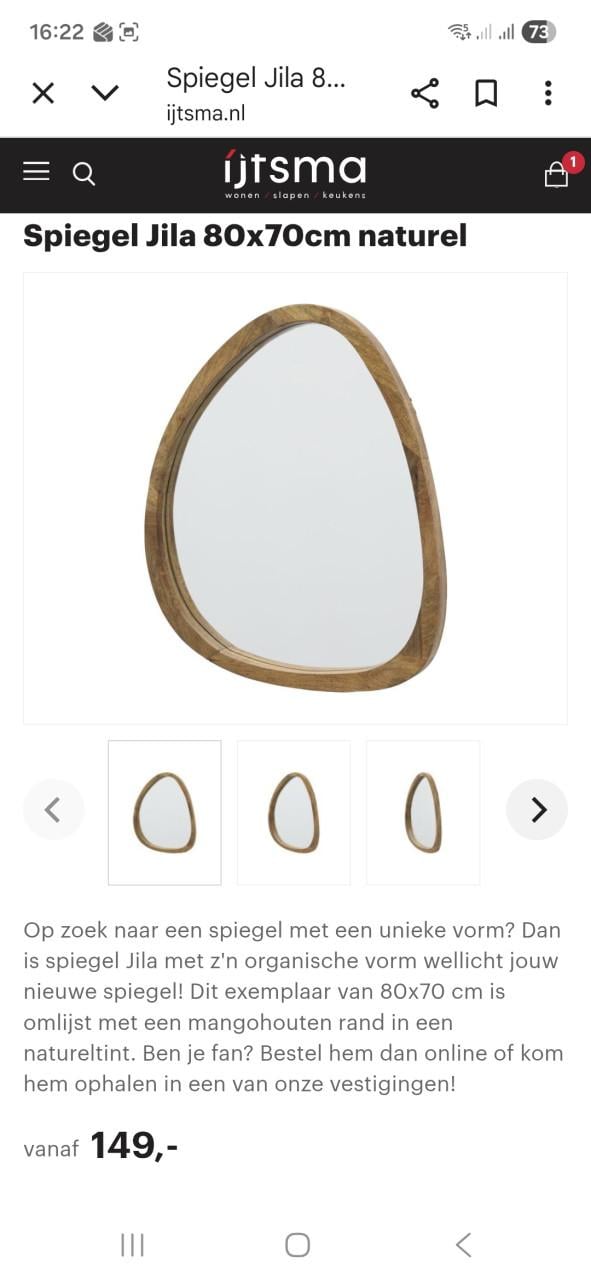 Spiegel Jila met mangohouten lijst