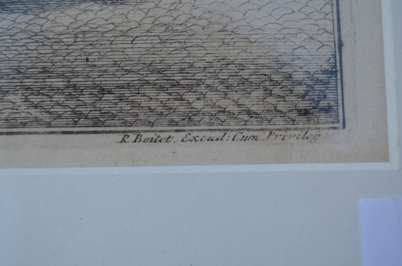 Ets/kopergravure Hofje van Hogelande Den Haag 18e eeuw