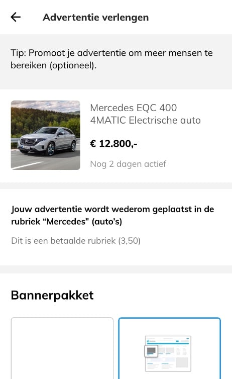 Promoot je advertentie op het Prikbord (mobiel)